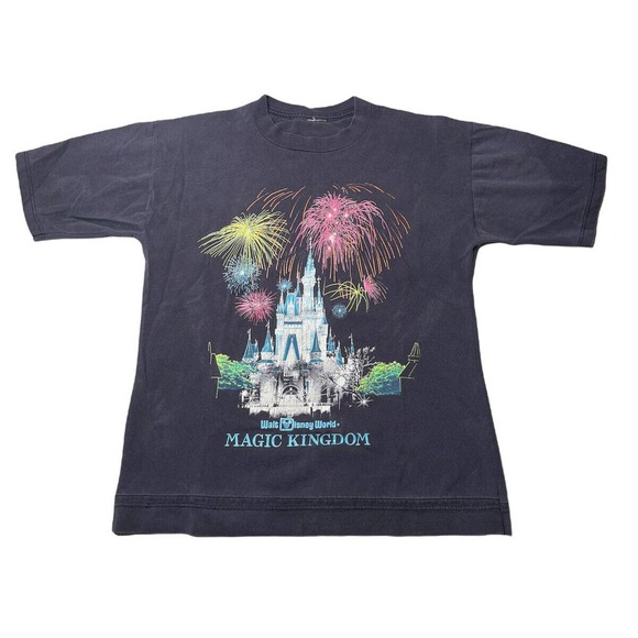 Vintage Walt Disney Magic Kingdom Castle Fireworks T-Shirt USA Kids Adult ? - Picture 1 of 8